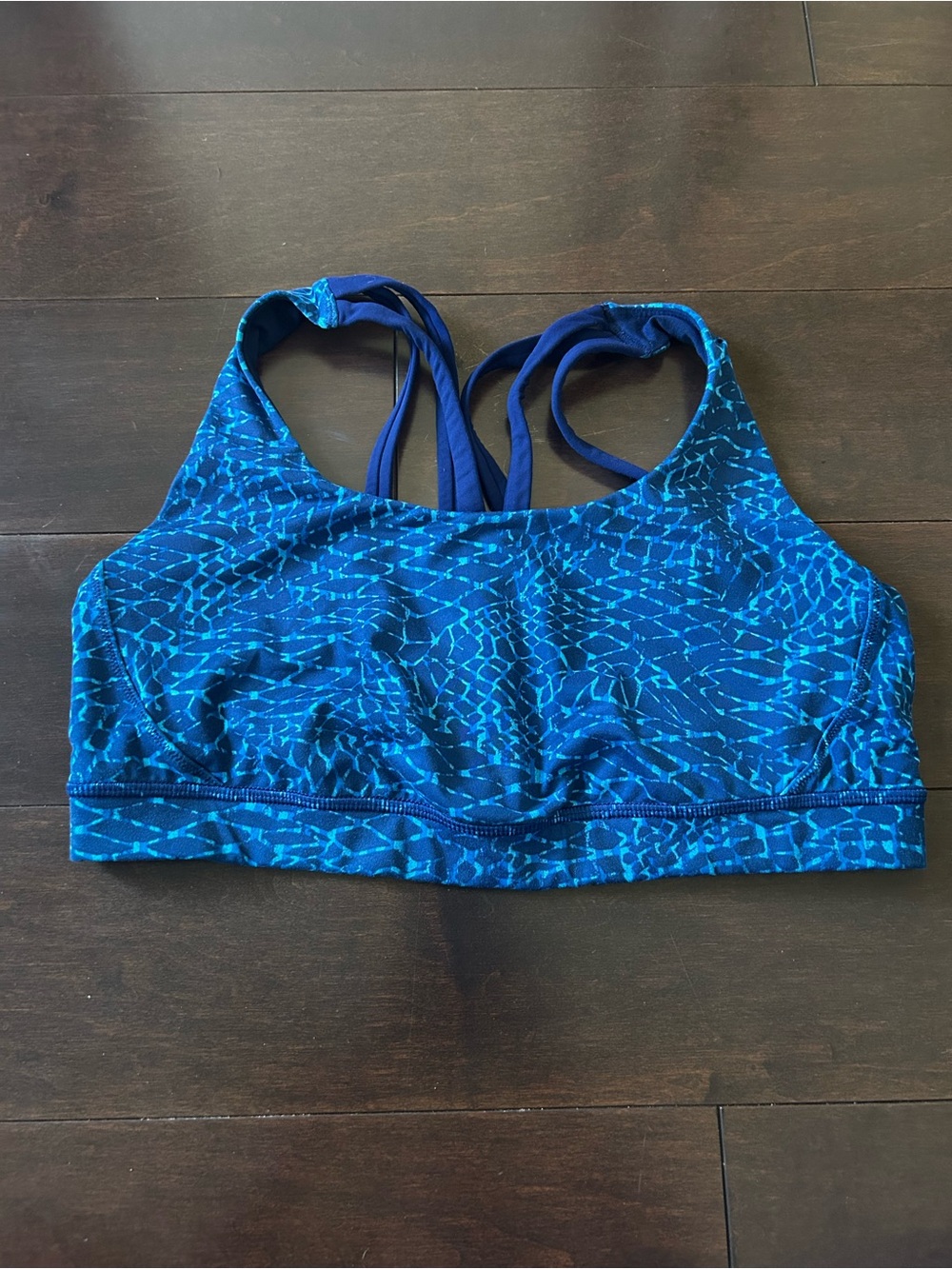 lululemon athletica Blue Pattern Strappy Sports Bra